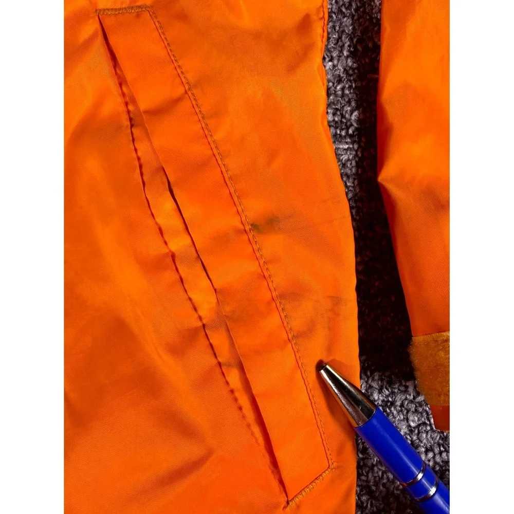 Columbia Sportswear Windbreaker Jacket Youth Medium 10/12 Orange Gray Hooded